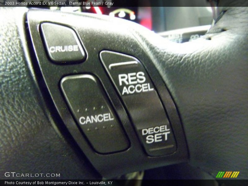 Eternal Blue Pearl / Gray 2003 Honda Accord EX V6 Sedan