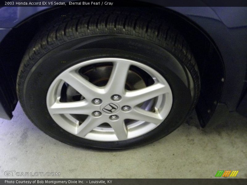 Eternal Blue Pearl / Gray 2003 Honda Accord EX V6 Sedan