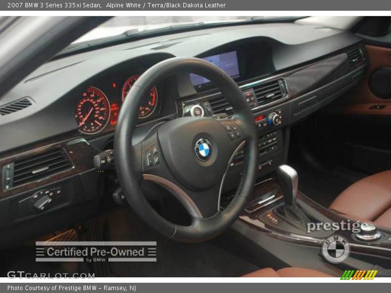 Alpine White / Terra/Black Dakota Leather 2007 BMW 3 Series 335xi Sedan