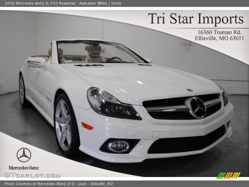 Alabaster White / Stone 2009 Mercedes-Benz SL 550 Roadster