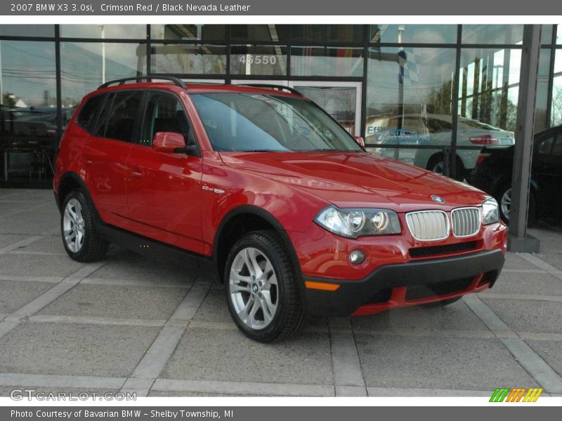 Crimson Red / Black Nevada Leather 2007 BMW X3 3.0si