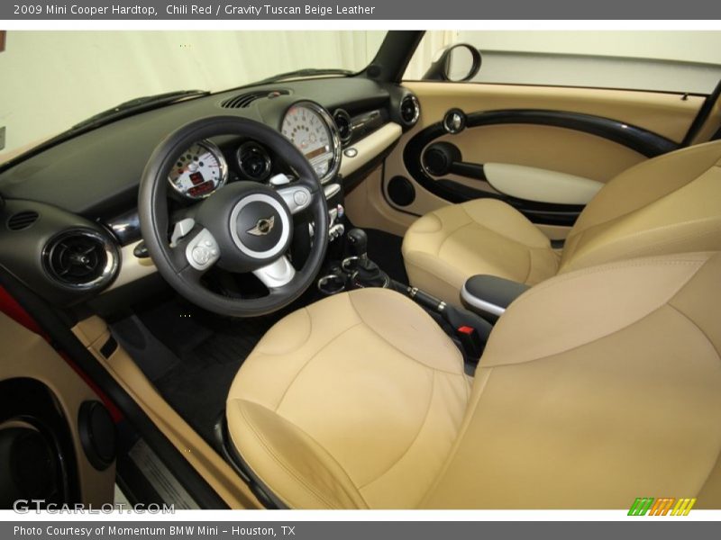 Chili Red / Gravity Tuscan Beige Leather 2009 Mini Cooper Hardtop