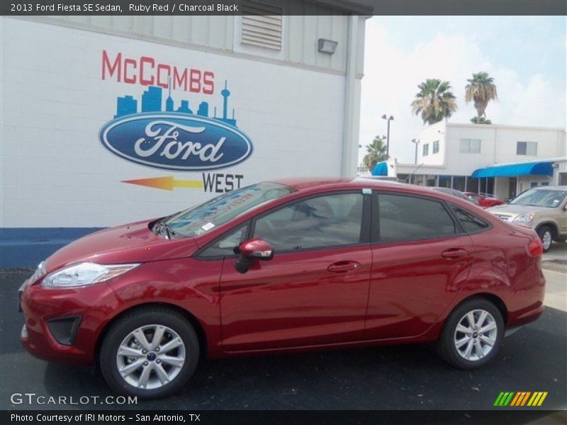 Ruby Red / Charcoal Black 2013 Ford Fiesta SE Sedan
