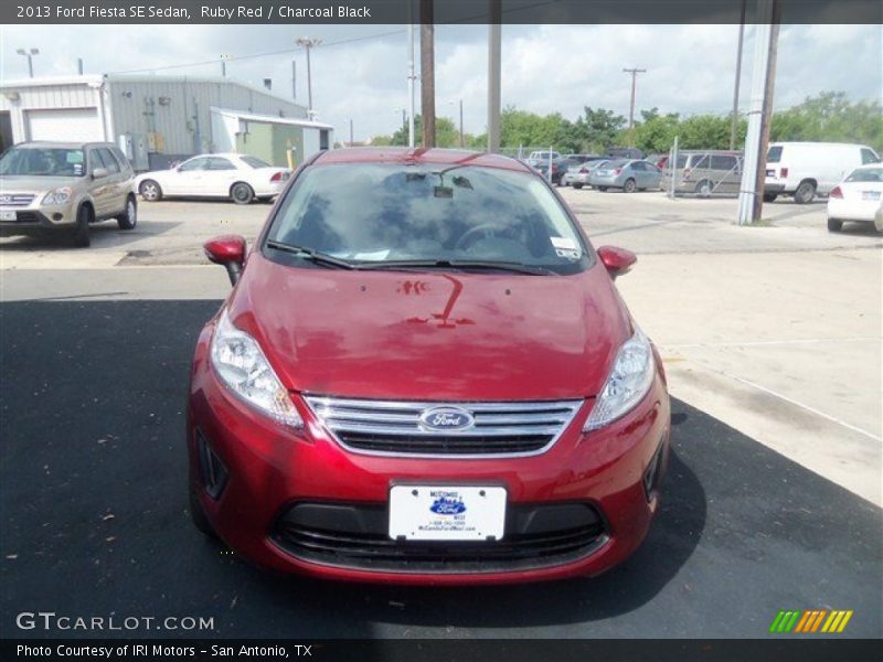 Ruby Red / Charcoal Black 2013 Ford Fiesta SE Sedan