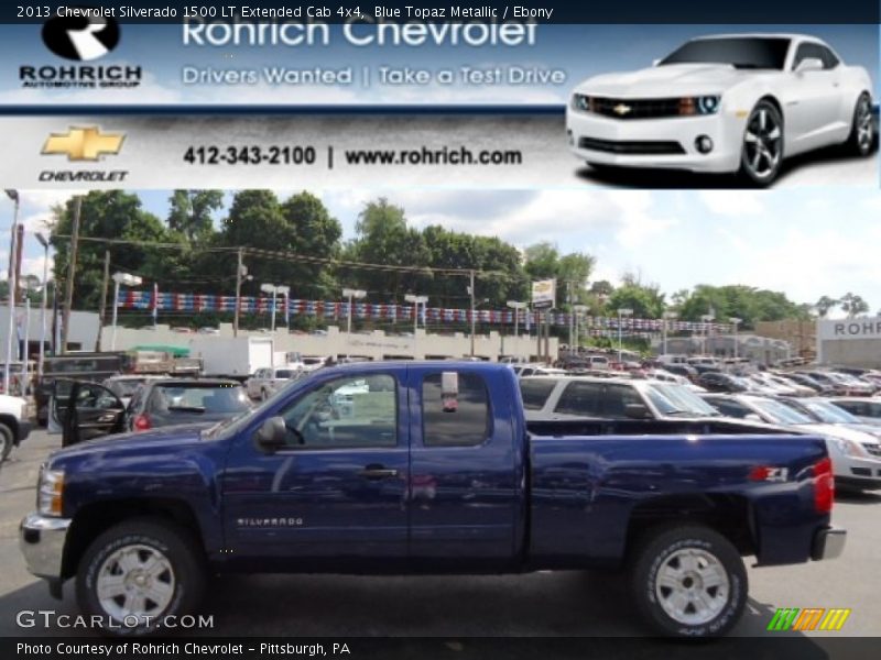 Blue Topaz Metallic / Ebony 2013 Chevrolet Silverado 1500 LT Extended Cab 4x4