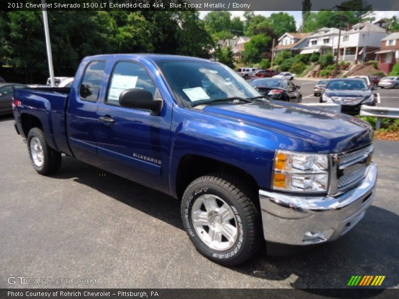 Blue Topaz Metallic / Ebony 2013 Chevrolet Silverado 1500 LT Extended Cab 4x4