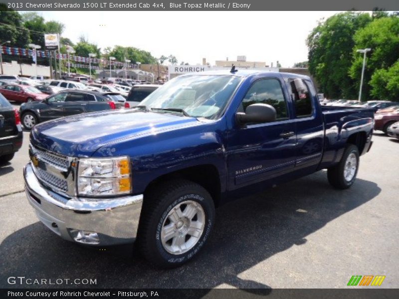 Blue Topaz Metallic / Ebony 2013 Chevrolet Silverado 1500 LT Extended Cab 4x4