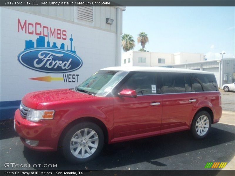 Red Candy Metallic / Medium Light Stone 2012 Ford Flex SEL