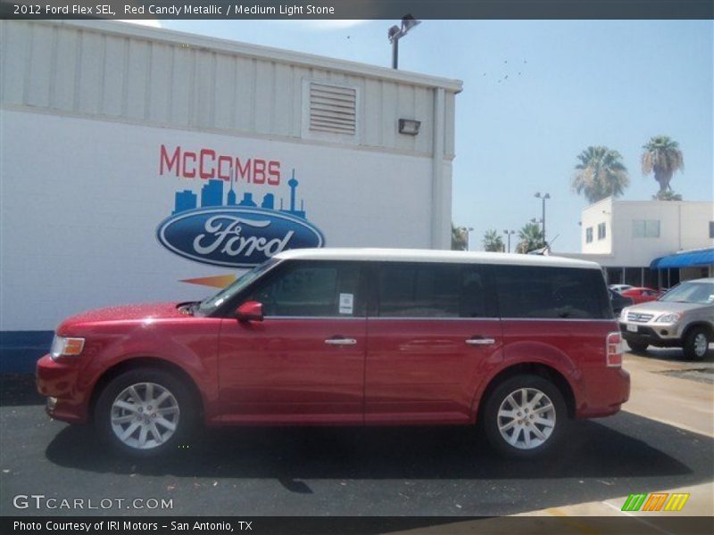 Red Candy Metallic / Medium Light Stone 2012 Ford Flex SEL