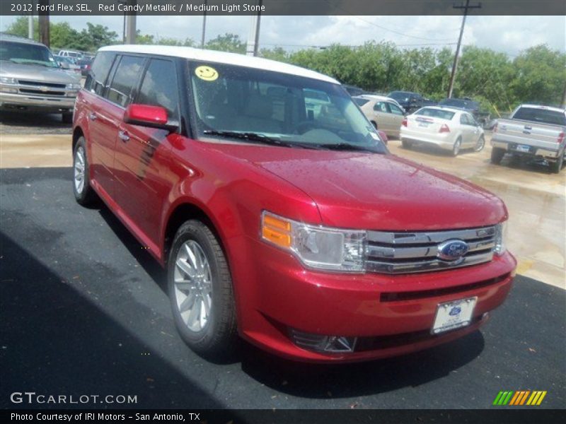 Red Candy Metallic / Medium Light Stone 2012 Ford Flex SEL