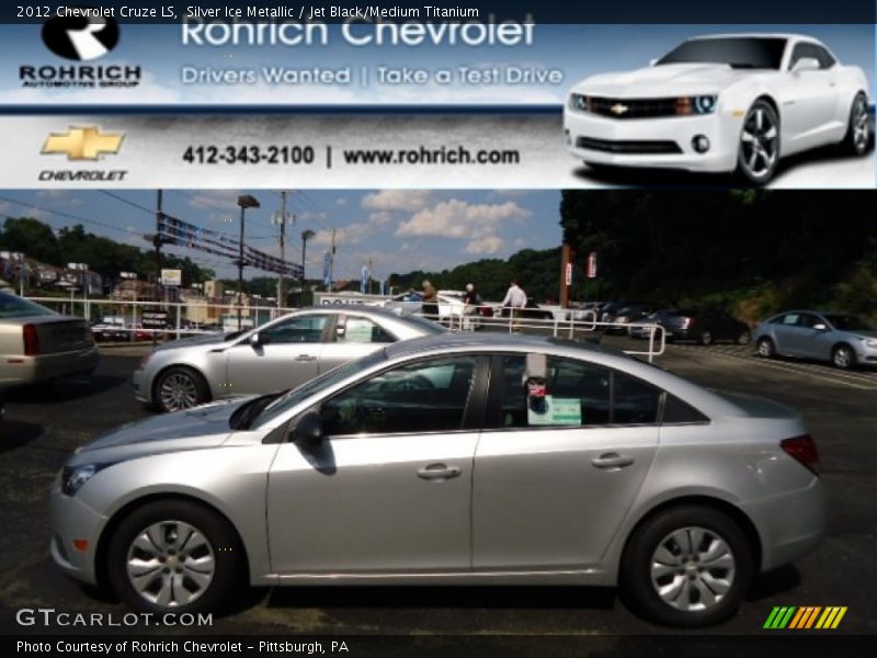 Silver Ice Metallic / Jet Black/Medium Titanium 2012 Chevrolet Cruze LS
