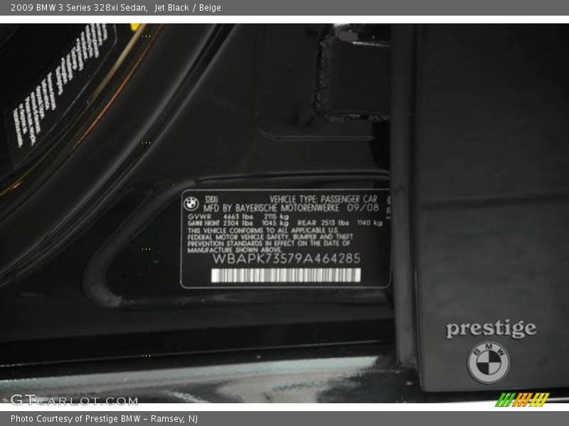 Jet Black / Beige 2009 BMW 3 Series 328xi Sedan