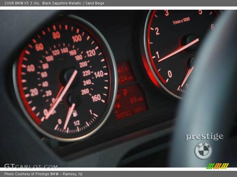 Black Sapphire Metallic / Sand Beige 2008 BMW X5 3.0si