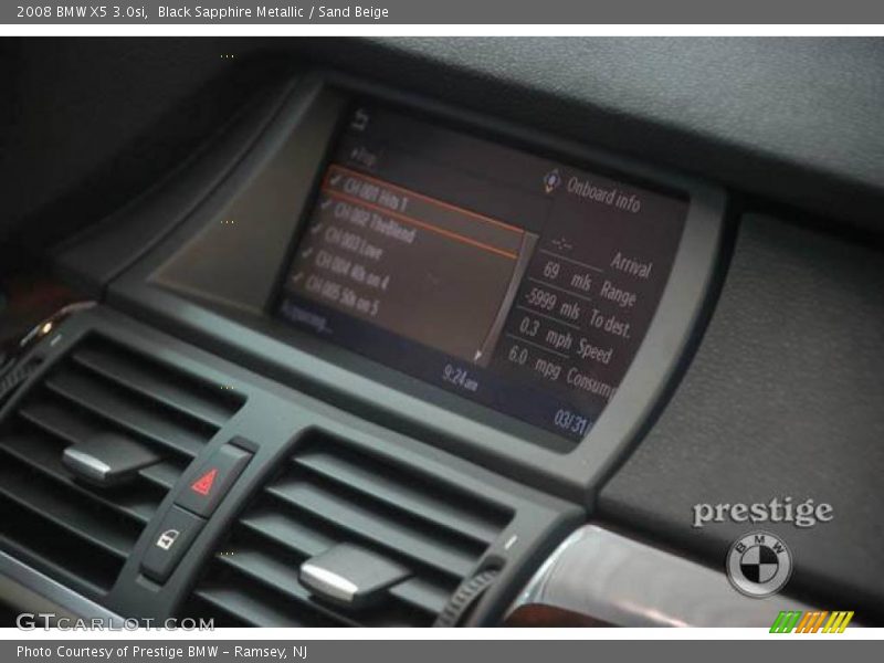 Black Sapphire Metallic / Sand Beige 2008 BMW X5 3.0si