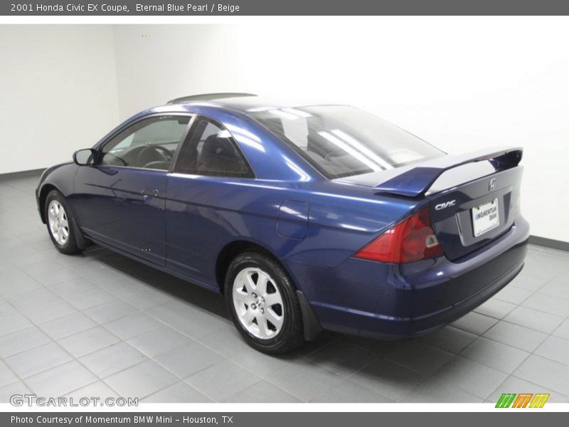 Eternal Blue Pearl / Beige 2001 Honda Civic EX Coupe