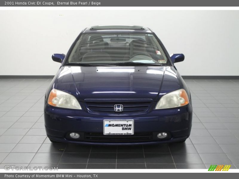 Eternal Blue Pearl / Beige 2001 Honda Civic EX Coupe