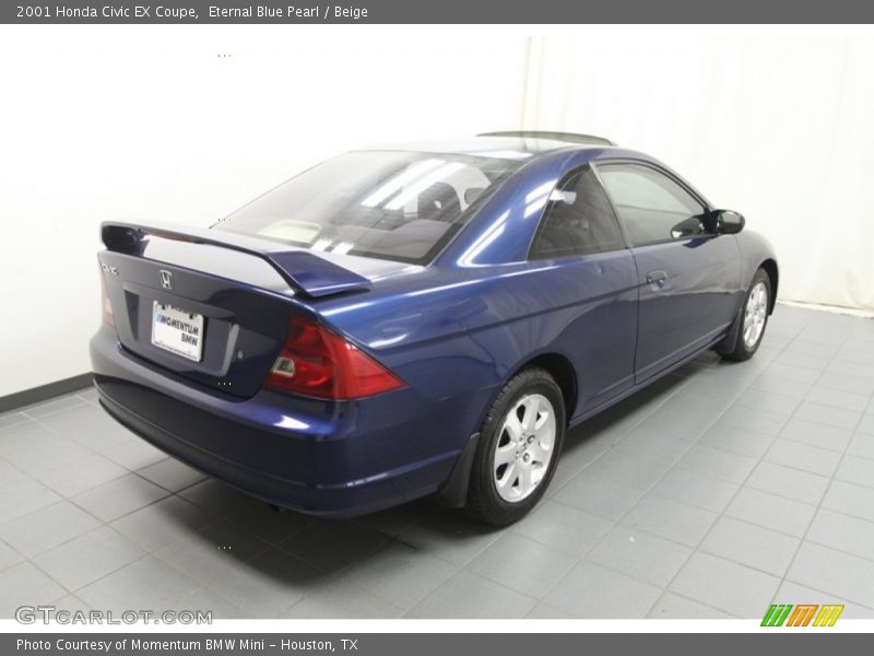 Eternal Blue Pearl / Beige 2001 Honda Civic EX Coupe