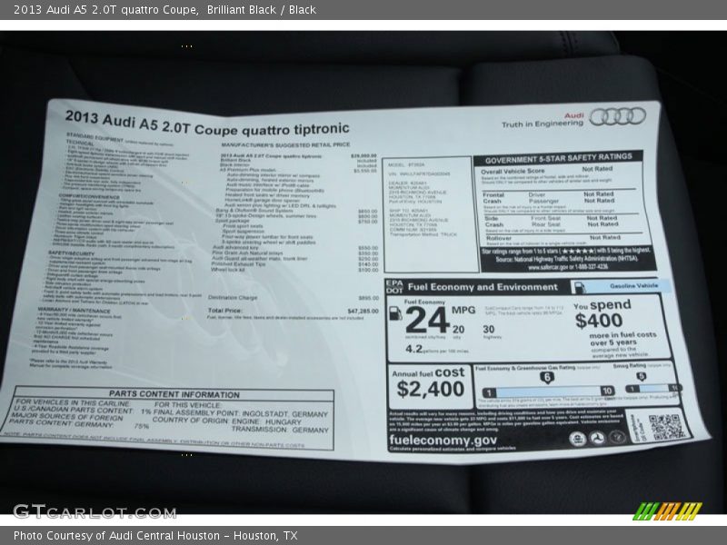Brilliant Black / Black 2013 Audi A5 2.0T quattro Coupe