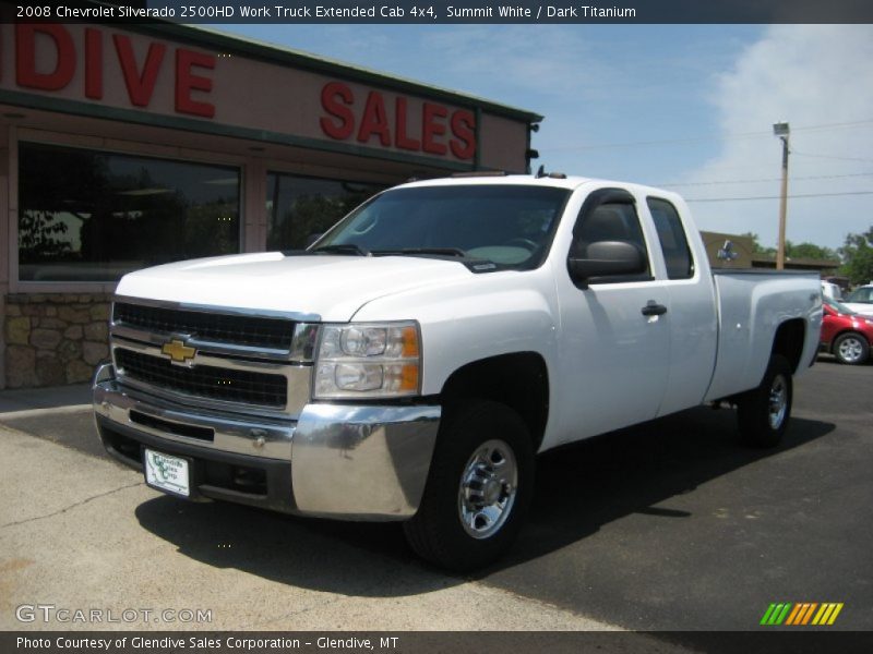 Summit White / Dark Titanium 2008 Chevrolet Silverado 2500HD Work Truck Extended Cab 4x4