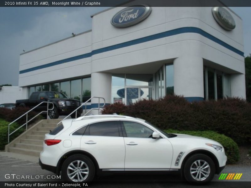 Moonlight White / Graphite 2010 Infiniti FX 35 AWD