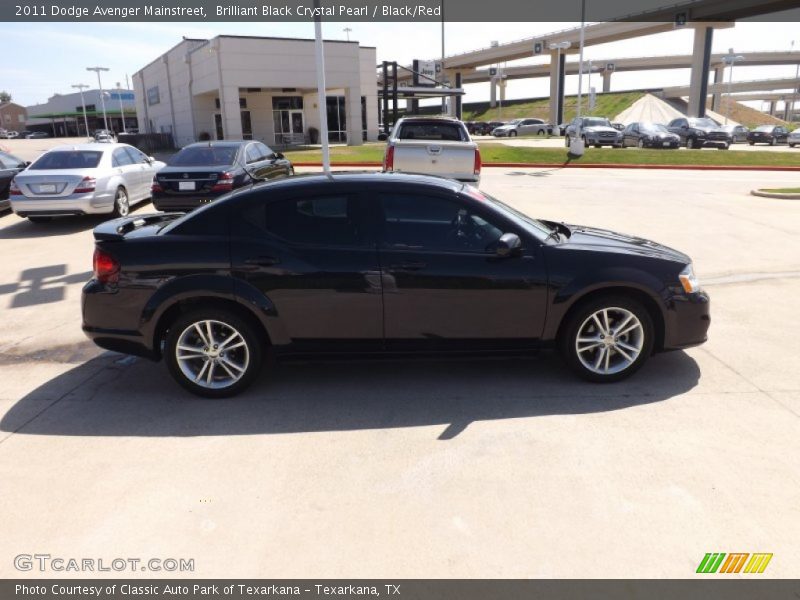 Brilliant Black Crystal Pearl / Black/Red 2011 Dodge Avenger Mainstreet