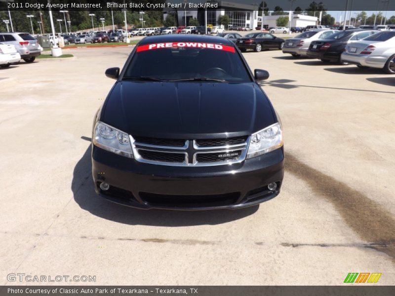 Brilliant Black Crystal Pearl / Black/Red 2011 Dodge Avenger Mainstreet