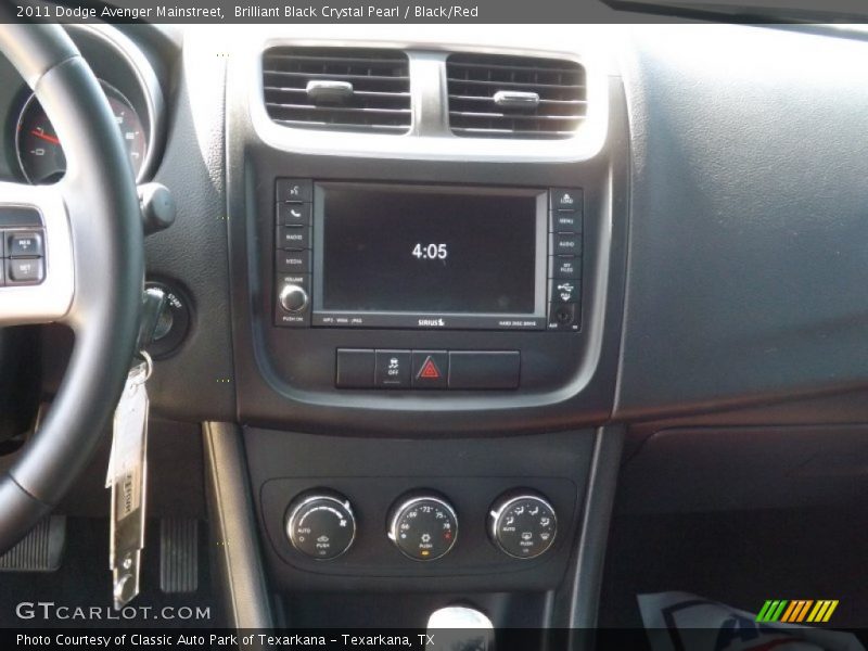 Brilliant Black Crystal Pearl / Black/Red 2011 Dodge Avenger Mainstreet