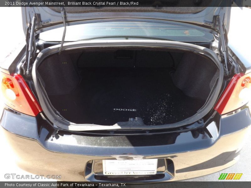 Brilliant Black Crystal Pearl / Black/Red 2011 Dodge Avenger Mainstreet