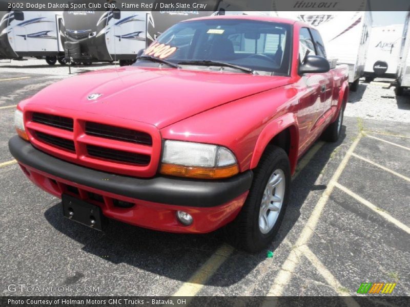 Flame Red / Dark Slate Gray 2002 Dodge Dakota Sport Club Cab