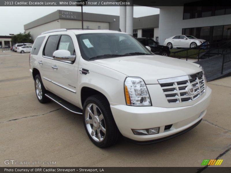 White Diamond Tricoat / Cashmere/Cocoa 2013 Cadillac Escalade Luxury
