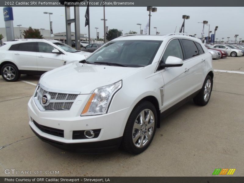 Platinum Ice Tricoat / Shale/Brownstone 2012 Cadillac SRX Performance