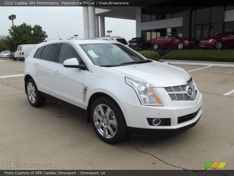 Platinum Ice Tricoat / Shale/Brownstone 2012 Cadillac SRX Performance