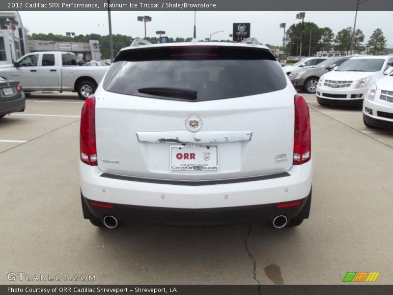 Platinum Ice Tricoat / Shale/Brownstone 2012 Cadillac SRX Performance