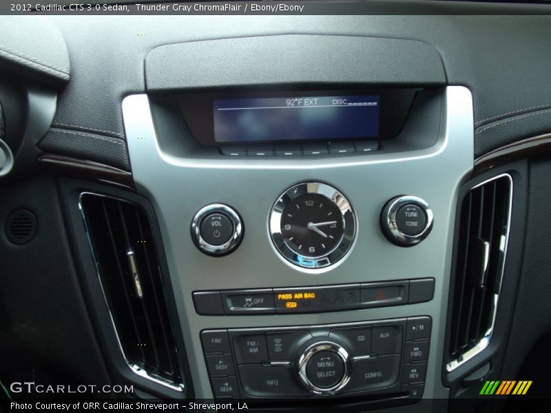Thunder Gray ChromaFlair / Ebony/Ebony 2012 Cadillac CTS 3.0 Sedan
