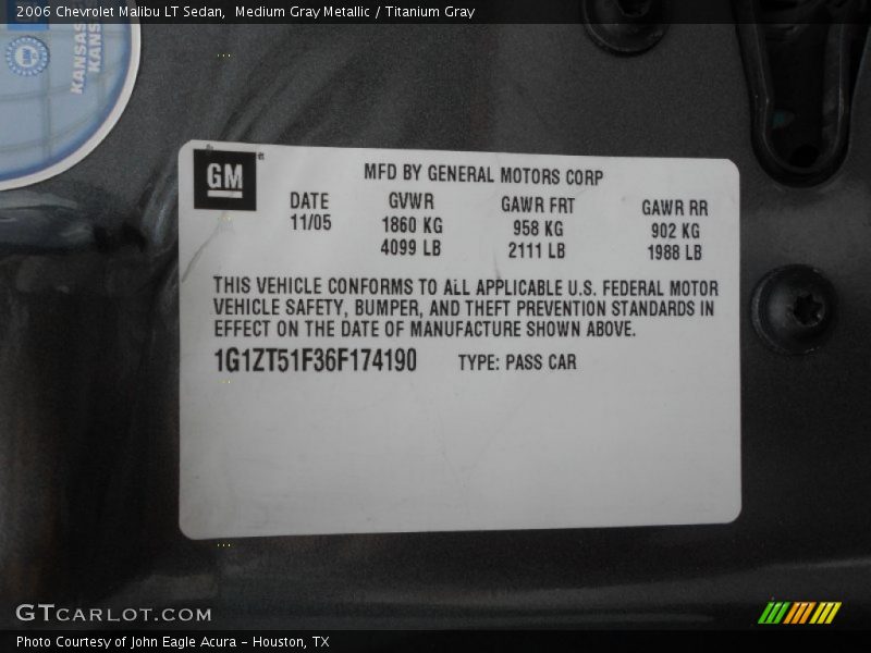 Medium Gray Metallic / Titanium Gray 2006 Chevrolet Malibu LT Sedan