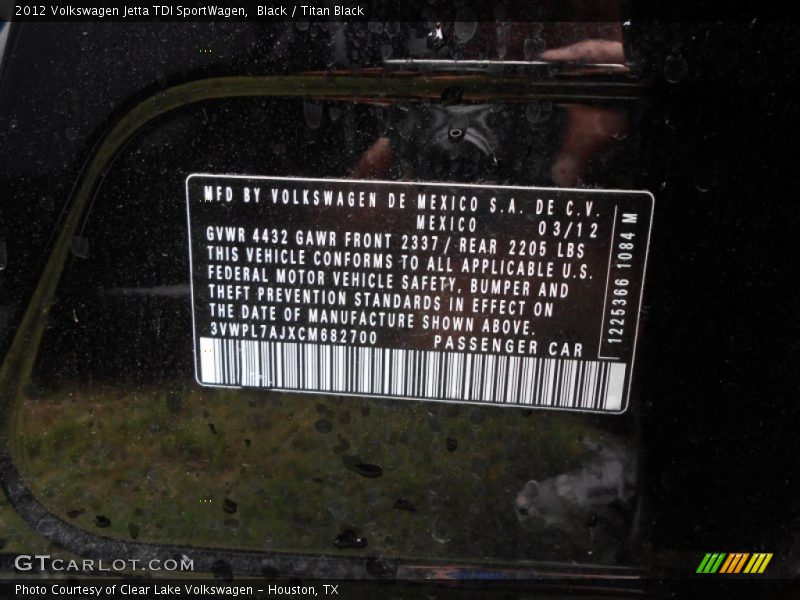 Black / Titan Black 2012 Volkswagen Jetta TDI SportWagen