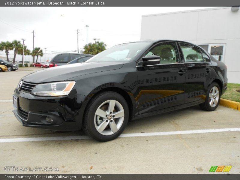 Black / Cornsilk Beige 2012 Volkswagen Jetta TDI Sedan