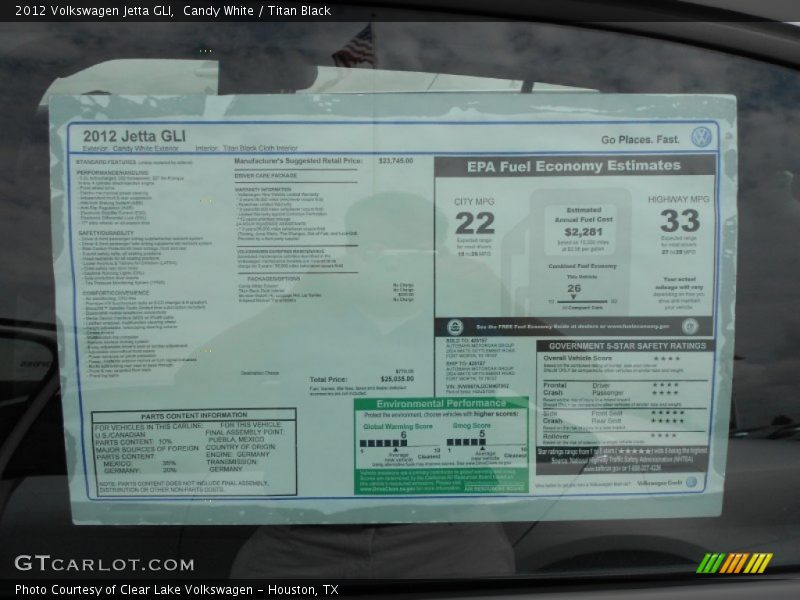 Candy White / Titan Black 2012 Volkswagen Jetta GLI
