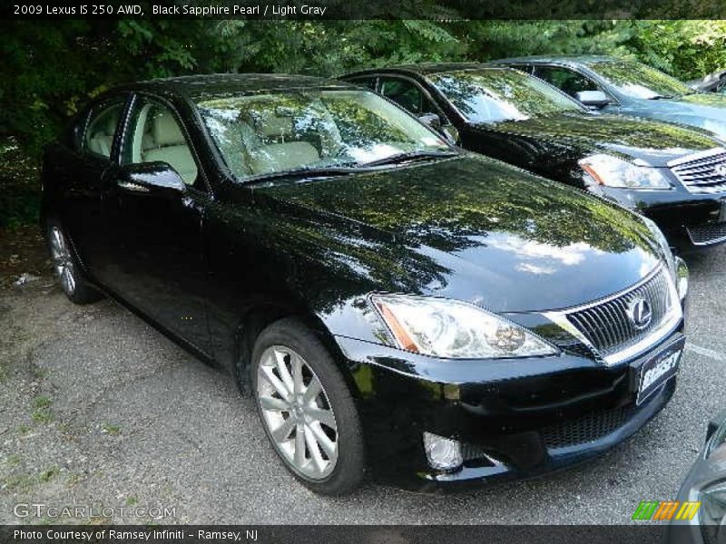 Black Sapphire Pearl / Light Gray 2009 Lexus IS 250 AWD