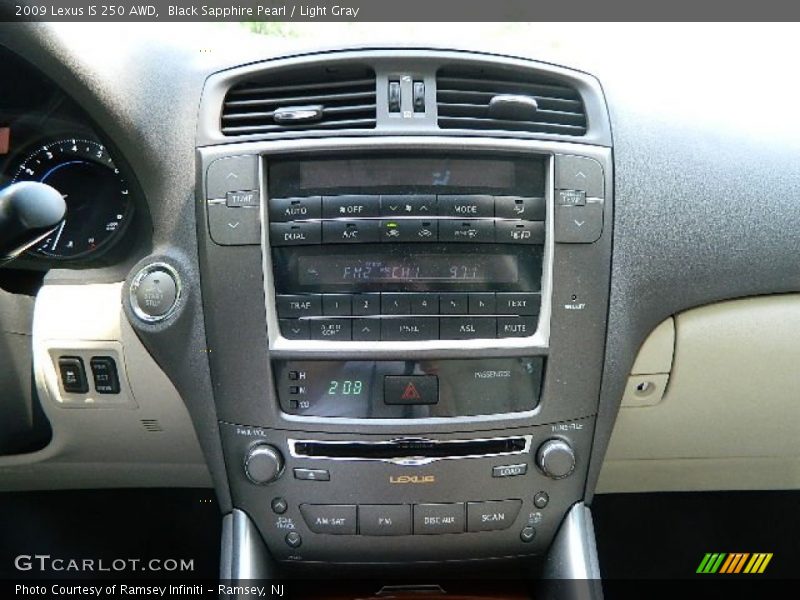 Black Sapphire Pearl / Light Gray 2009 Lexus IS 250 AWD