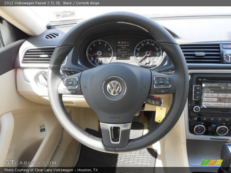 Black / Cornsilk Beige 2012 Volkswagen Passat 2.5L SE