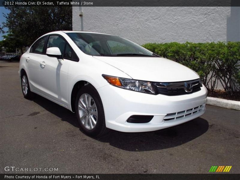 Taffeta White / Stone 2012 Honda Civic EX Sedan