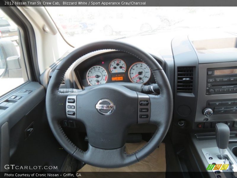 Blizzard White / Sport Apperance Gray/Charcoal 2012 Nissan Titan SV Crew Cab