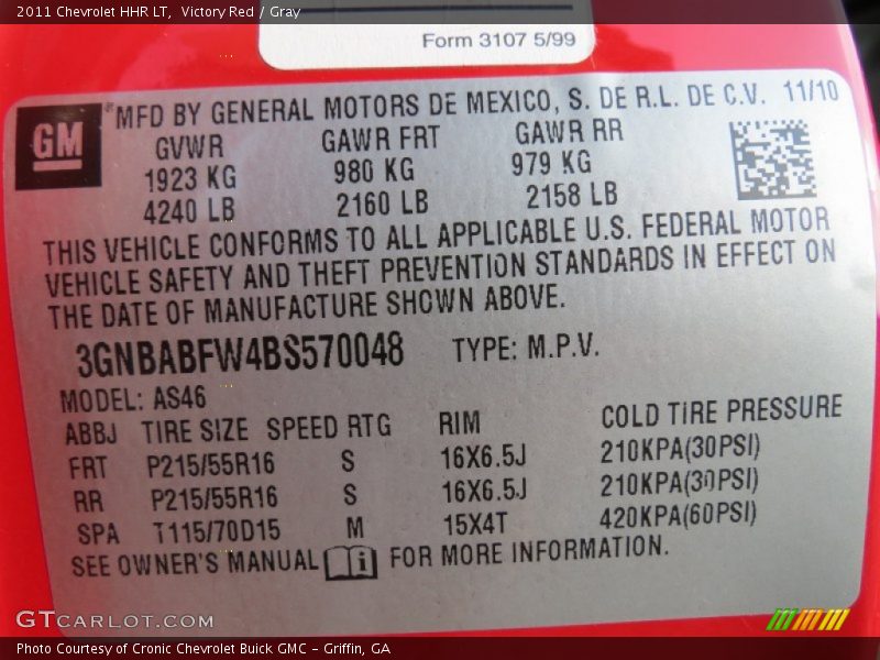 Victory Red / Gray 2011 Chevrolet HHR LT