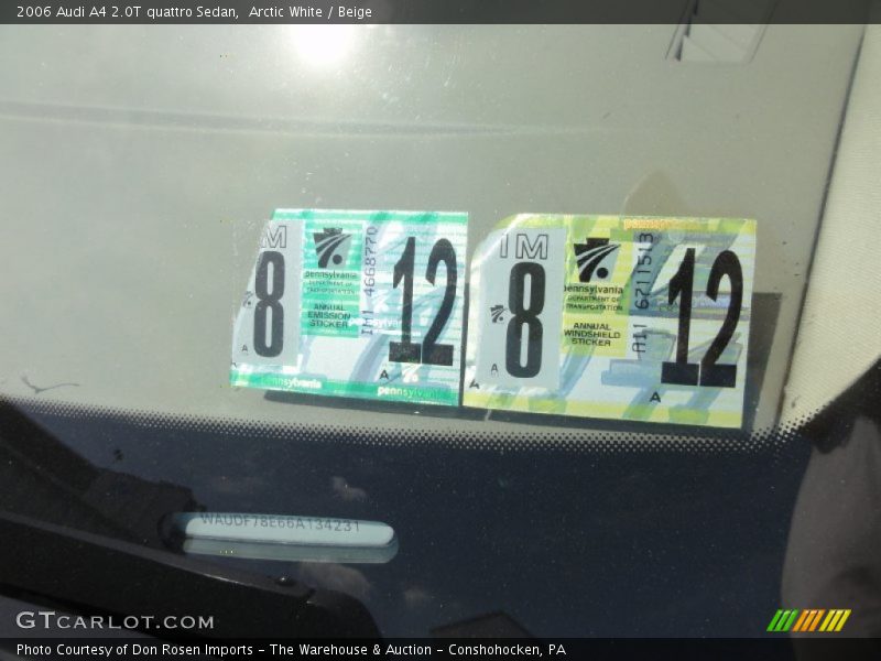 Arctic White / Beige 2006 Audi A4 2.0T quattro Sedan