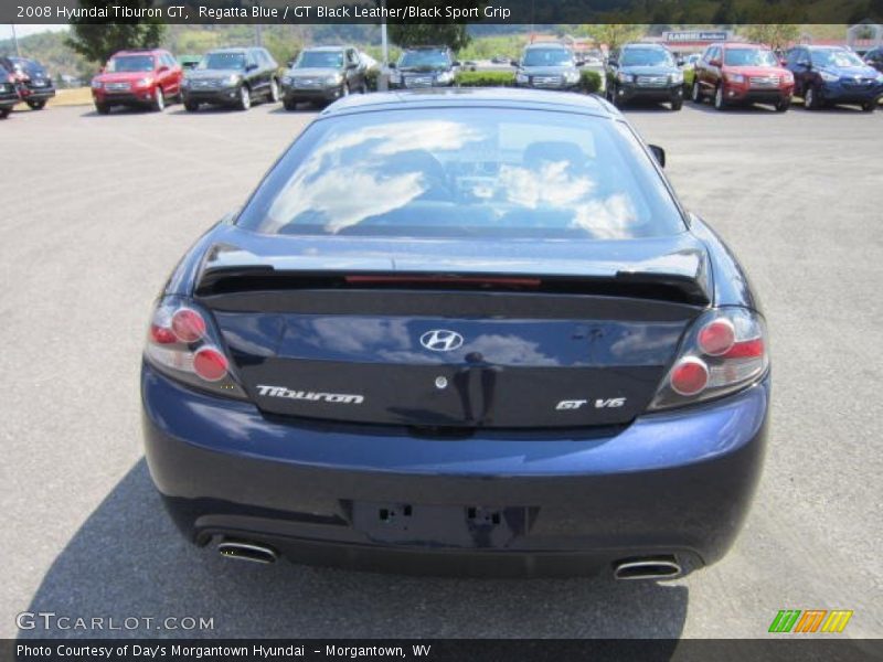 Regatta Blue / GT Black Leather/Black Sport Grip 2008 Hyundai Tiburon GT