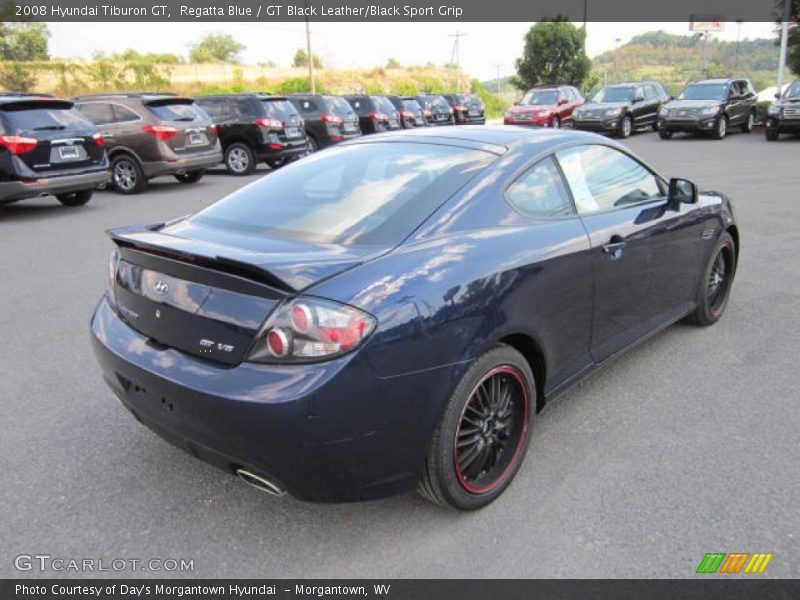 Regatta Blue / GT Black Leather/Black Sport Grip 2008 Hyundai Tiburon GT