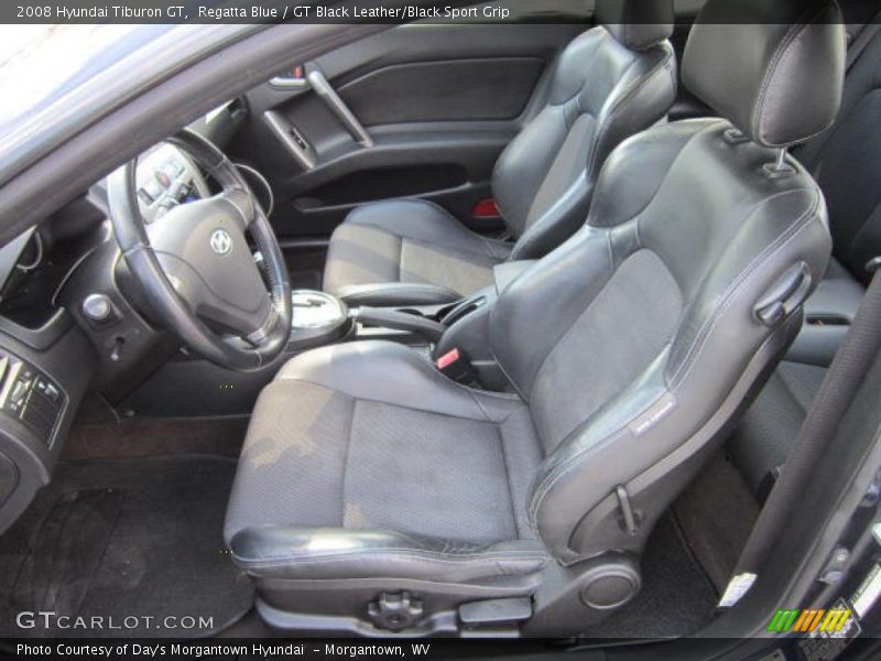 Regatta Blue / GT Black Leather/Black Sport Grip 2008 Hyundai Tiburon GT