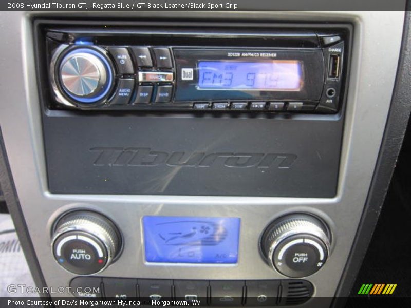Regatta Blue / GT Black Leather/Black Sport Grip 2008 Hyundai Tiburon GT