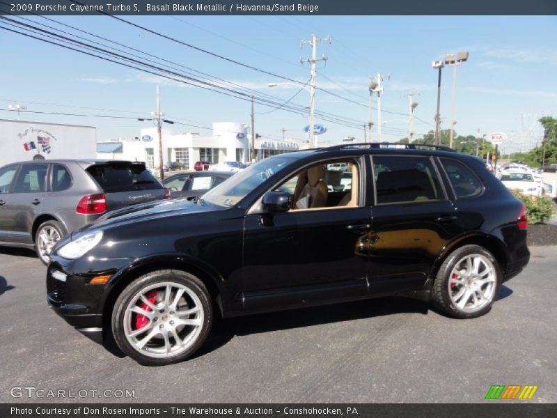 Basalt Black Metallic / Havanna/Sand Beige 2009 Porsche Cayenne Turbo S